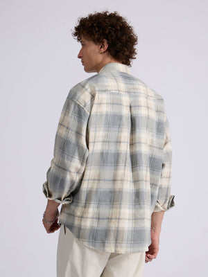 Talbot - Drop Shoulder Checks Shirt - Grey - Espanshe
