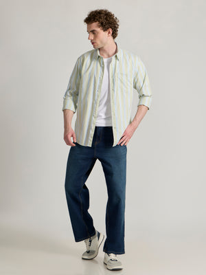 Men's Striped Shirt in light green