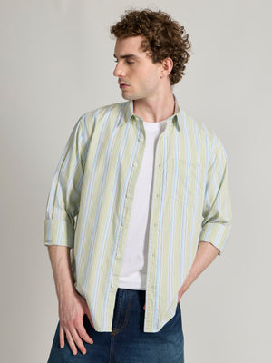 Men's Striped Shirt in light green