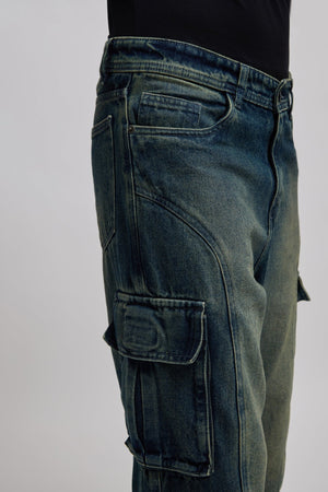 Valter - Relaxed Cargo Jeans - Blue Shade - Espanshe