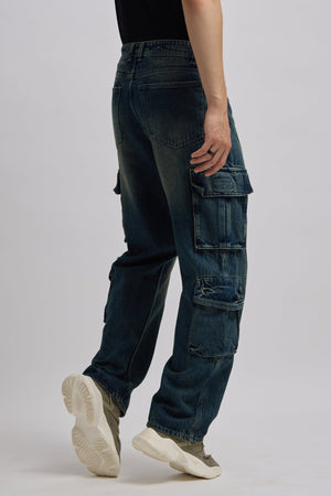 Valter - Relaxed Cargo Jeans - Blue Shade - Espanshe