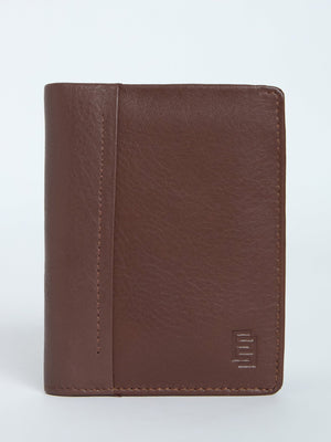 Arctic-11 - Card Holder Leather Wallet with ID Window - Brown - Espanshe
