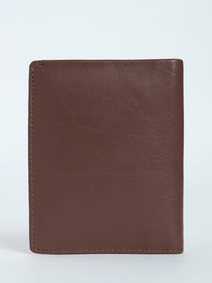 Card Holder Leather Wallet with ID Window - brown