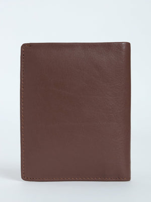 Arctic-11 - Card Holder Leather Wallet with ID Window - Brown - Espanshe