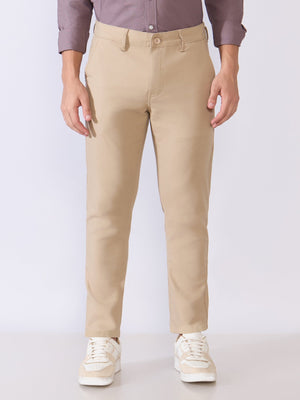 Orren - Slim Fit Cotton Pant - Dark Beige - Espanshe