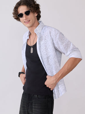 Nefilo - Oxford Printed Shirt - White - Espanshe