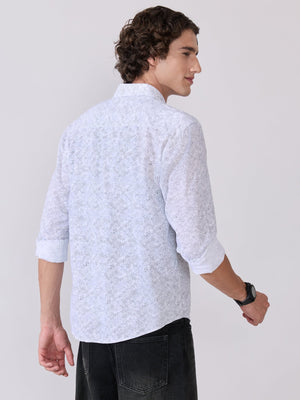 Nefilo - Oxford Printed Shirt - White - Espanshe