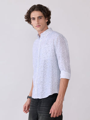 Nefilo - Oxford Printed Shirt - White - Espanshe