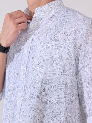 Nefilo - Oxford Printed Shirt - White - Espanshe