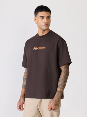 Loveex - Hot Studios Graphic Coffee Brown T-Shirt - Espanshe