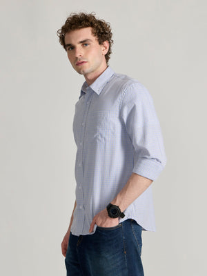 Torsten - Relaxed Fit Checks Shirt - Blue - Espanshe