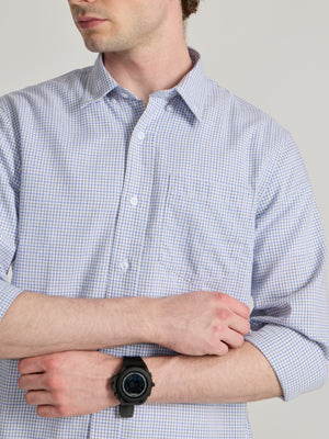 Men's Relaxed Fit Checks Shirt - blue