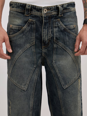 men's baggy fit jeans in blue shade