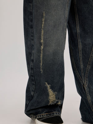 men's baggy fit jeans in blue shade