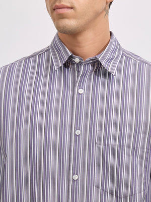 Veil - Cotton Oversized Striped shirt - Indigo - Espanshe