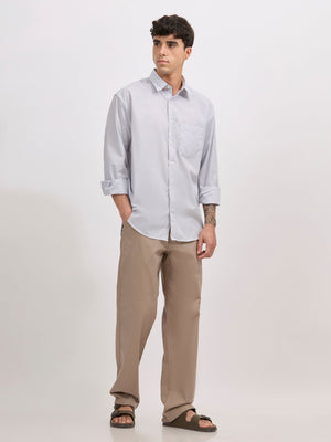 Veil - Cotton Oversized Striped shirt - Grey - Espanshe
