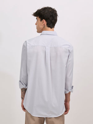Veil - Cotton Oversized Striped shirt - Grey - Espanshe