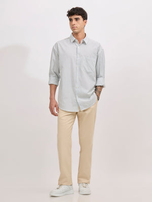 Veil - Cotton Oversized Striped shirt - Blue - Espanshe