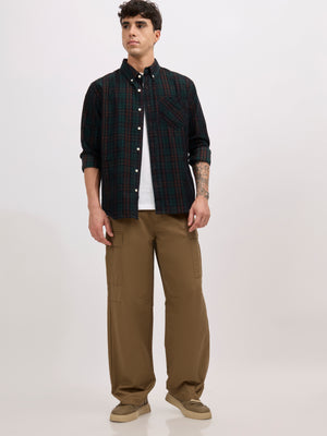 men's super baggy fit pant in khaki color