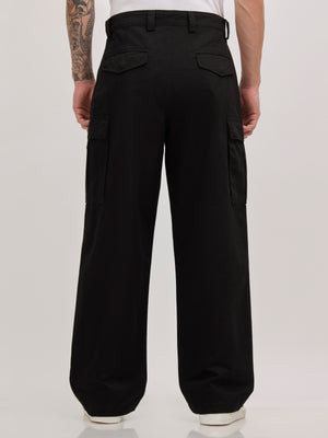 men's super baggy fit pant in black color