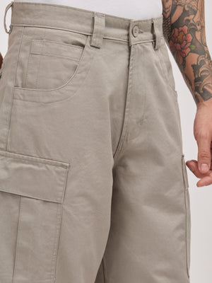 men's super baggy fit pant in grey color