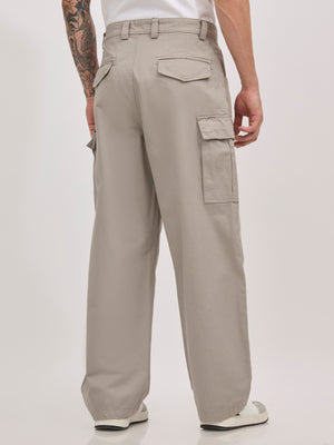 men's super baggy fit pant in grey color