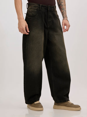 Pixel Rip - Faded Super Baggy Jeans - Black - Espanshe