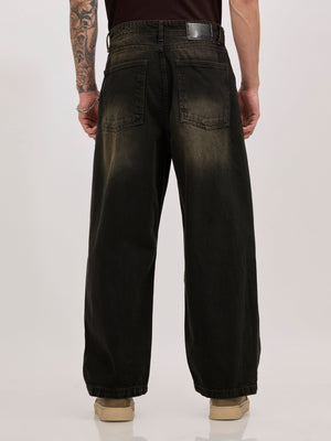Pixel Rip - Faded Super Baggy Jeans - Black - Espanshe
