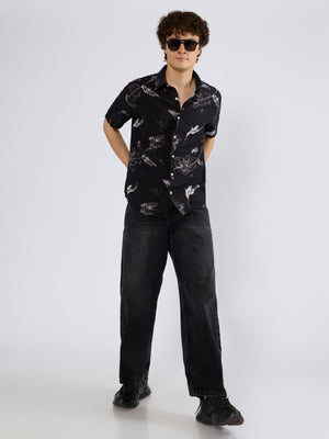Men's Super Baggy Jeans in Black Fade