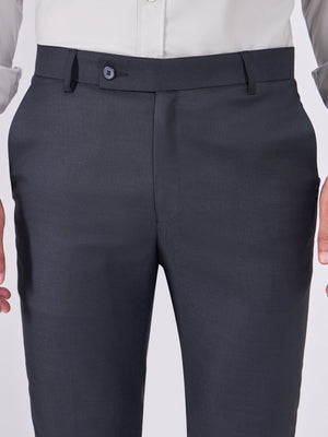 men wearing Skinny Fit Formal Trousers - Dark Blue