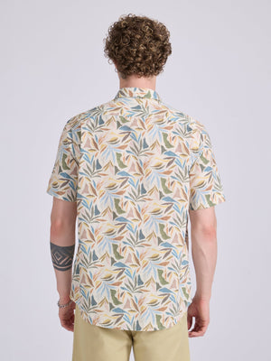 Lucius - Printed Half Sleeve Shirt - Mustard Yellow - Espanshe