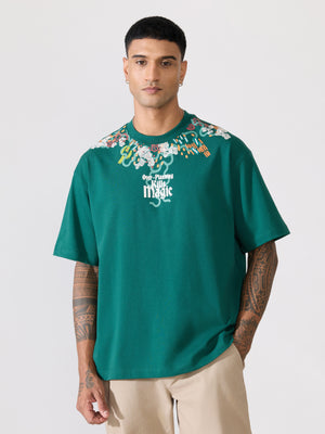 Men's printed t-shirt in green