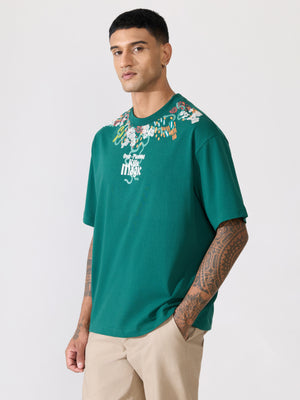 Men's printed t-shirt in green