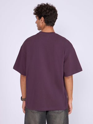 Everston - Slice Printed Baggy T-Shirt - Midnight Plum - Espanshe