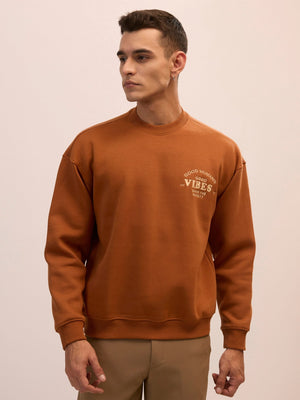 Nagant - Full Sleeve Fleeced Sweater Tee - Brown - Espanshe