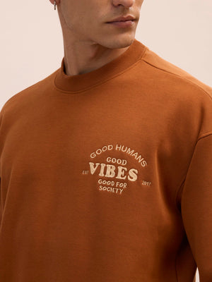 Nagant - Full Sleeve Fleeced Sweater Tee - Brown - Espanshe