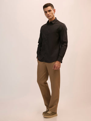 Calanthe - Giza Cotton Slim Fit Shirt - Black - Espanshe