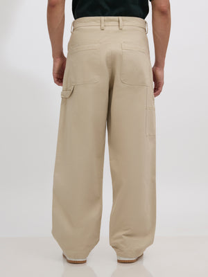 men's beige supper baggy fit from cotton and lycra blend.