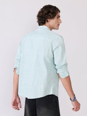 Nefilo - Oxford Printed Shirt - Light Green - Espanshe