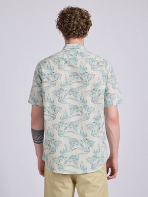 Men's Printed Half Sleeve Shirt in soft blue
