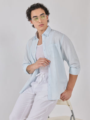 Taloko - Relaxed Linen Shirt - Light Blue - Espanshe