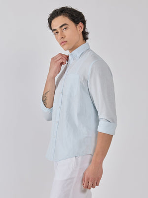 Taloko - Relaxed Linen Shirt - Light Blue - Espanshe