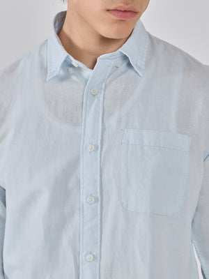 Men's Relaxed Linen Shirt - light blue