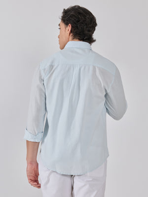 Men's Relaxed Linen Shirt - light blue
