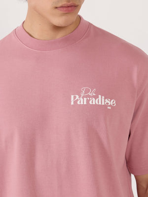 Sheldon - Palm Paradise Graphic Pastel Pink Loose Fit T-Shirt - Espanshe