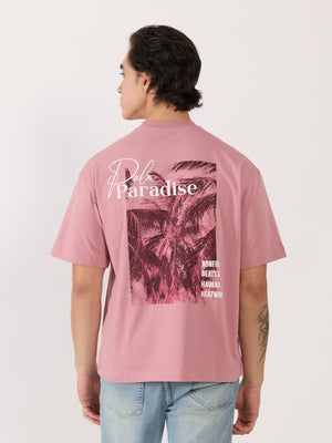 Men's Graphic Pastel pink Loose Fit T-Shirt