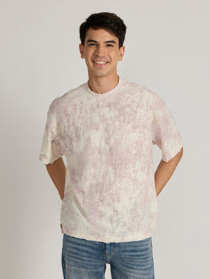 Galloway - Distressed Oversized T-Shirt - Pink - Espanshe