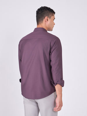 Man wearing Tencel Plain Shirt in Burgundy