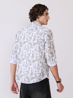 Nefilo - Oxford Printed Shirt - Olive - Espanshe