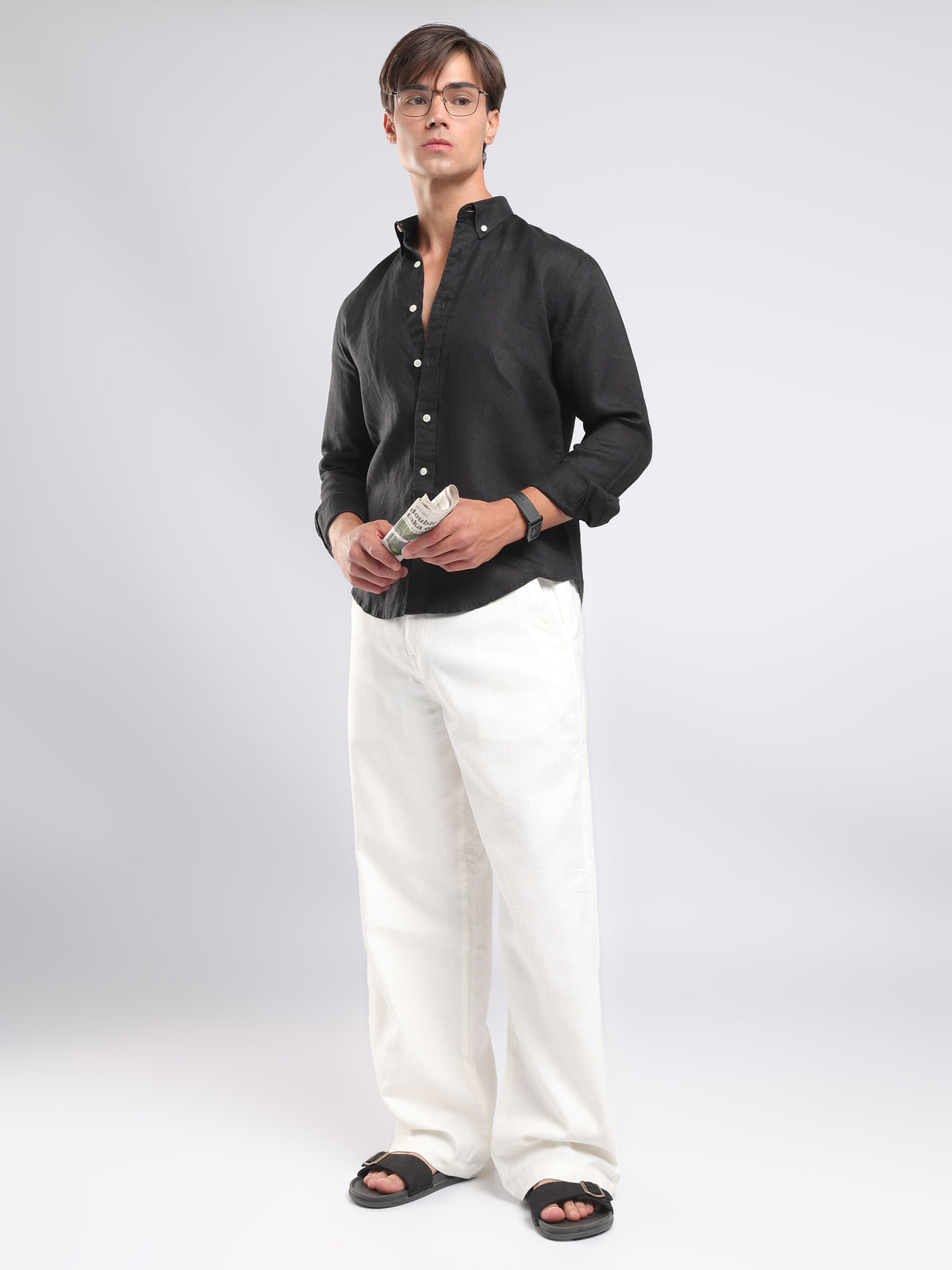 Zemepho - Premium 100% Linen Shirt - Black